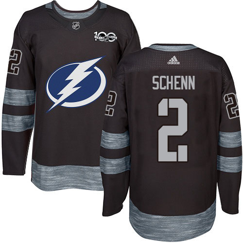 Adidas Tampa Bay Lightning Men #2 Luke Schenn Black 1917-2017 100th Anniversary Stitched NHL Jersey
